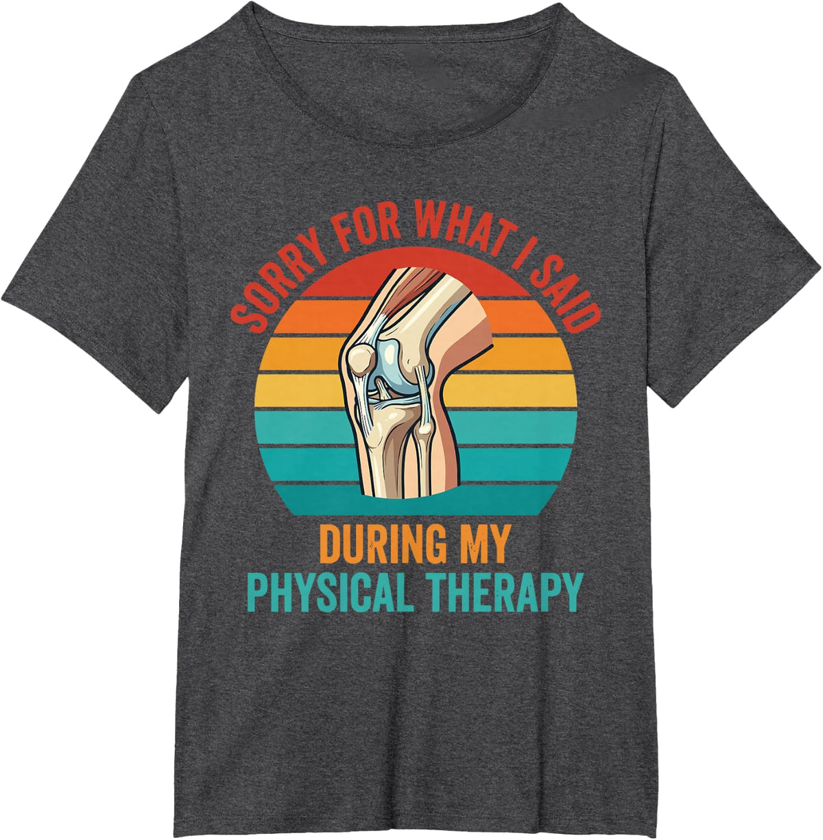 Funny Physical Therapy Art Men Women PT Physical Therapist T-Shirt - Dark Heather Grey