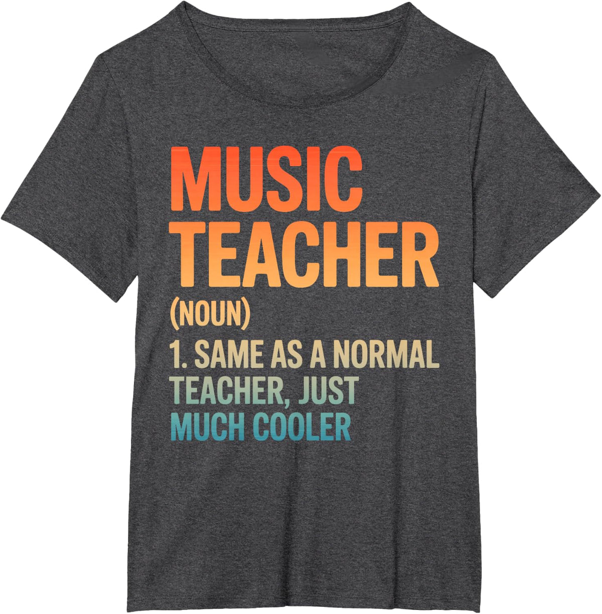 Music Teacher Art for Men Women Music Teacher Appreciation T-Shirt - Dark Heather Grey