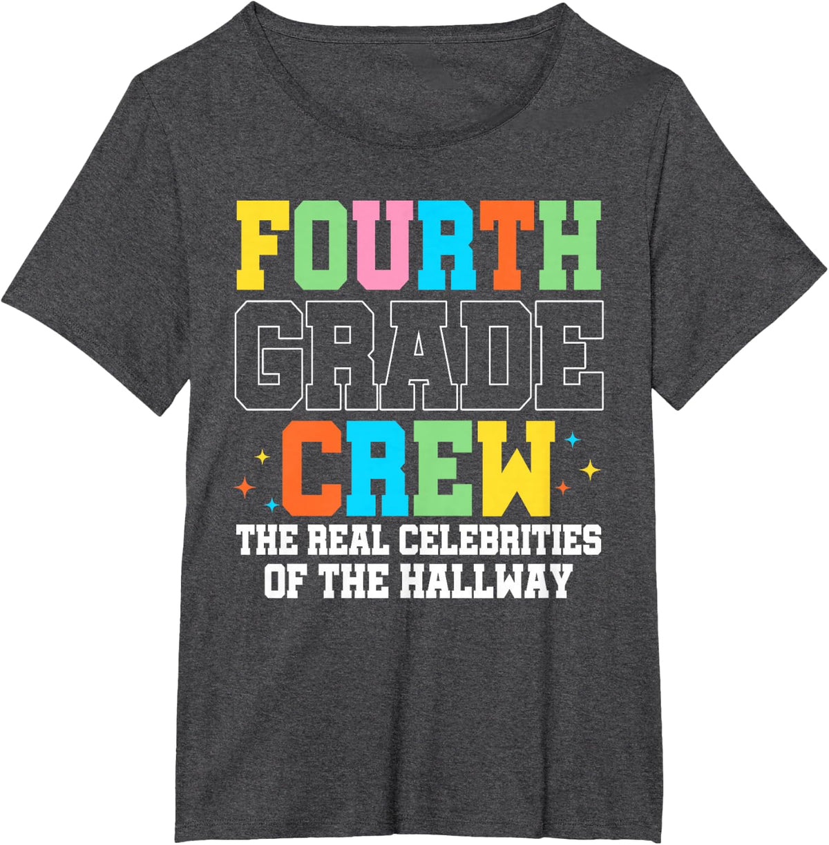 Back to School 4th Fourth Grade Crew Hallway Celebrities T-Shirt - Dark Heather Grey