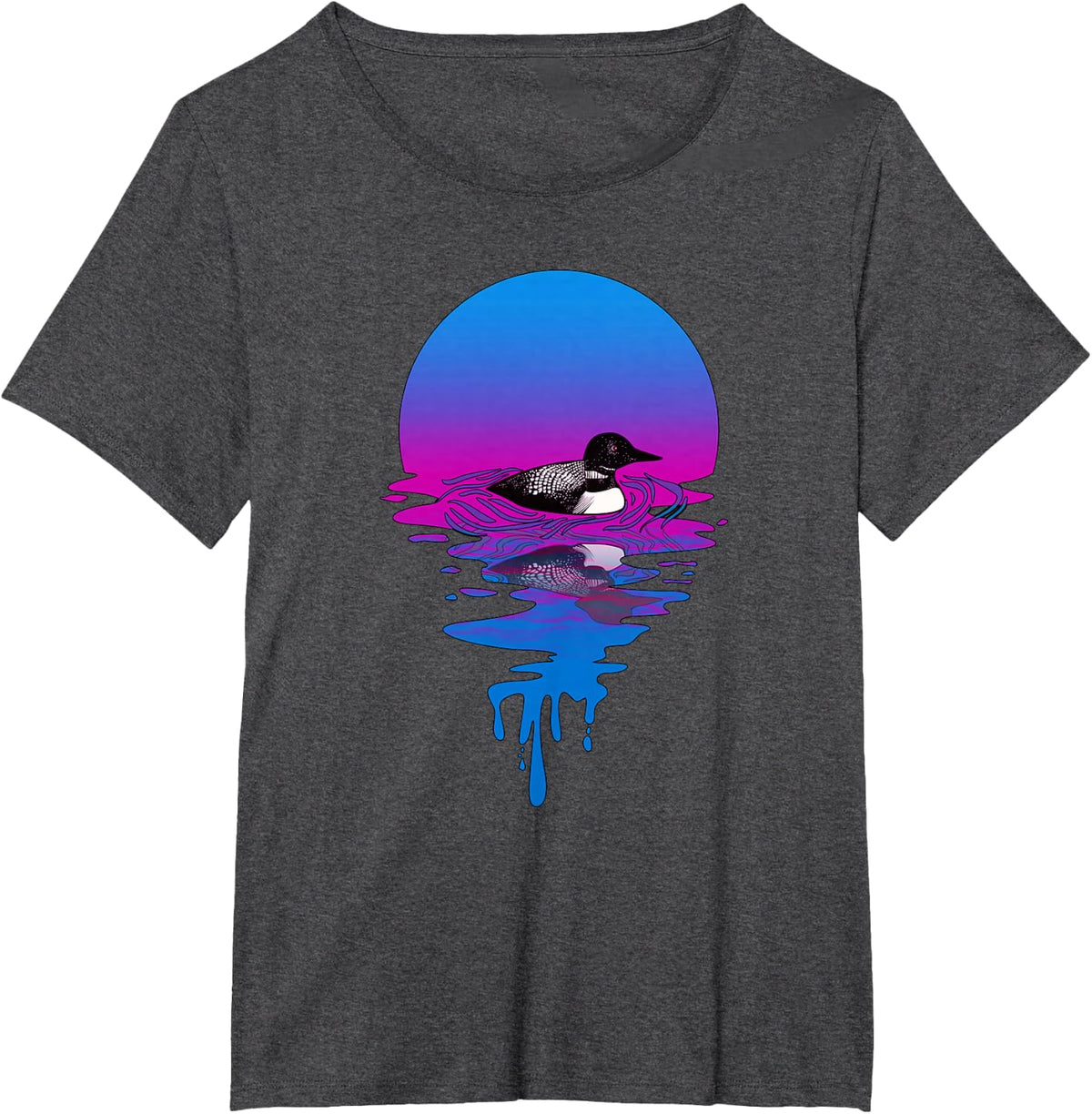 Vintage Retro Sunset Loon T-Shirt - Dark Heather Grey