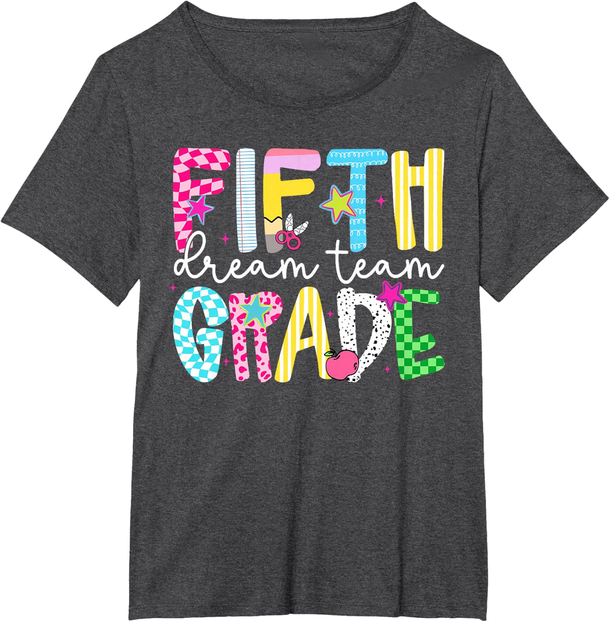 5th Grade Back to School Shirt Dream Team Teacher Tees T-Shirts Boys Girls Fifth Grade - Dark Heather Grey