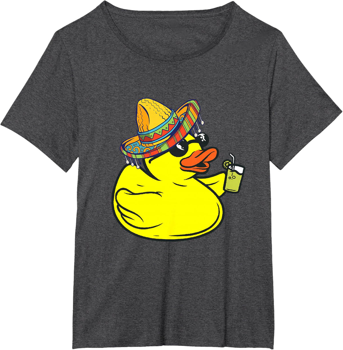 Rubber Duck Chill Mexican Duck Yellow Rubber Ducks Sombrero T-Shirt - Dark Heather Grey