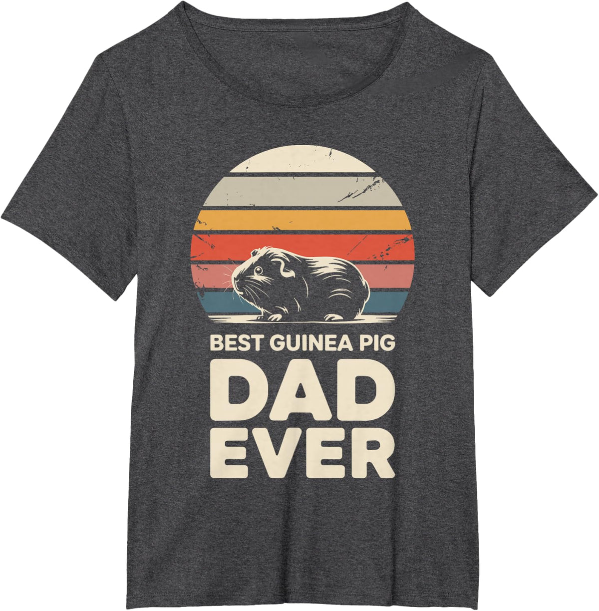 Guinea Pig Dad Art for Men Boys Dad Pet Owner Guinea Pig Dad T-Shirt - Dark Heather Grey