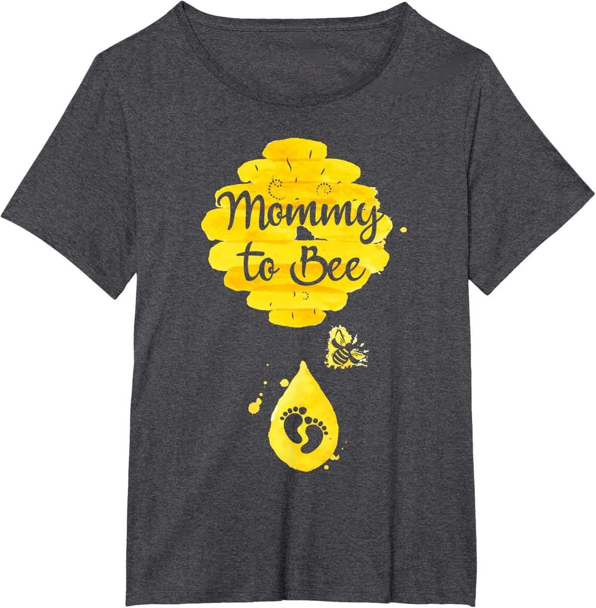 Mommy To Bee Baby Shower Pregnancy Announcement Funny T-Shirt - Dark Heather Grey