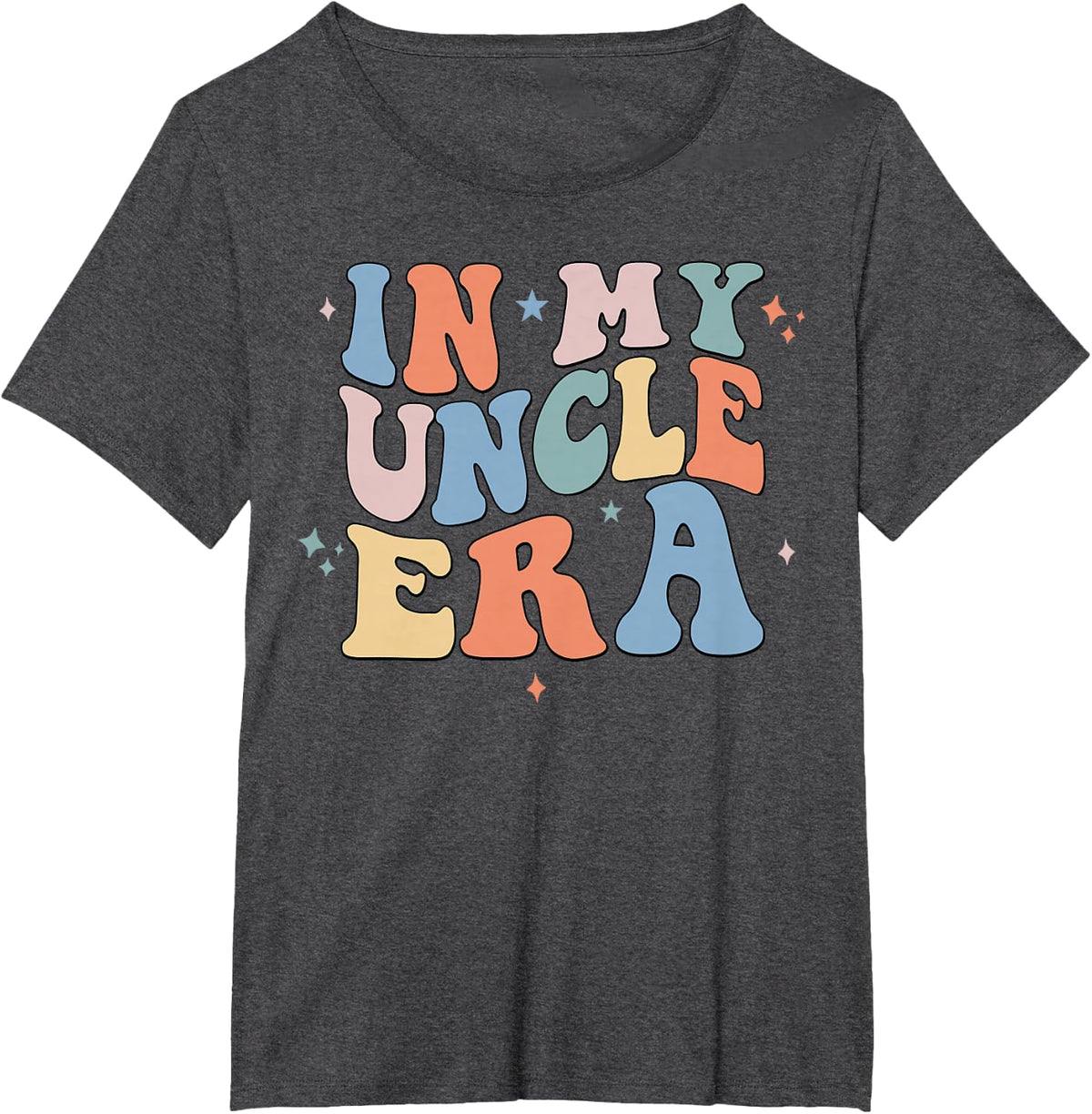 In My Uncle Era Retro Groovy Father's Day T-Shirt - Dark Heather Grey