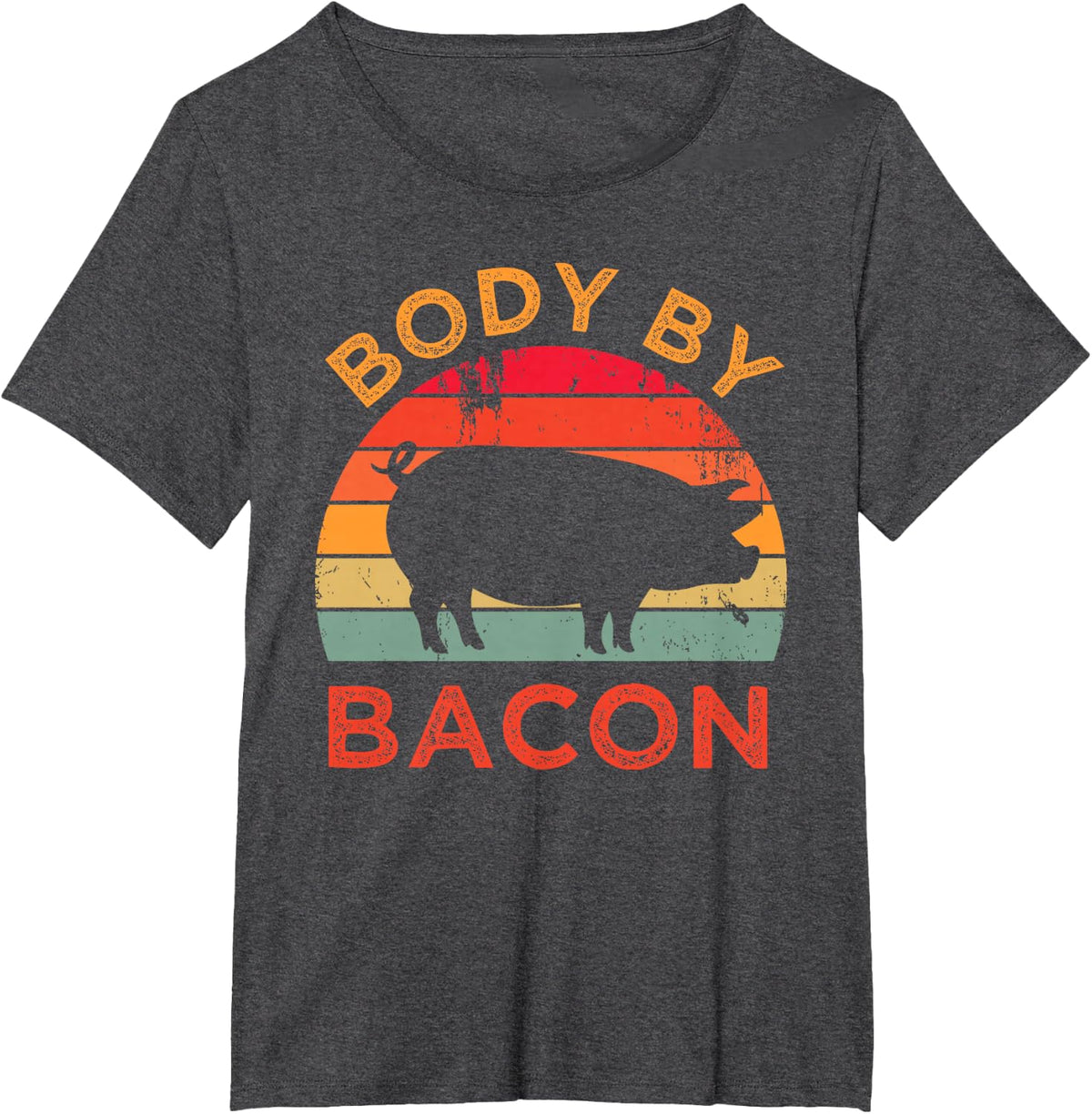 Body by Bacon Tee for Low Carb High Fat Ketogenic Diet T-Shirt - Dark Heather Grey
