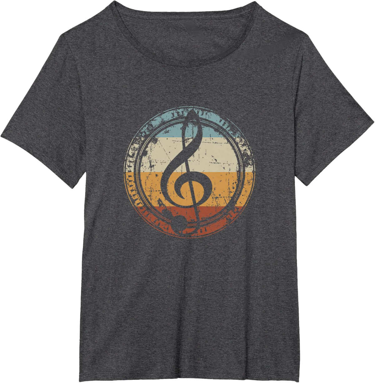 Vintage Treble Clef Music Teacher Shirt Tee for Musicians T-Shirt Gift - Dark Heather Grey
