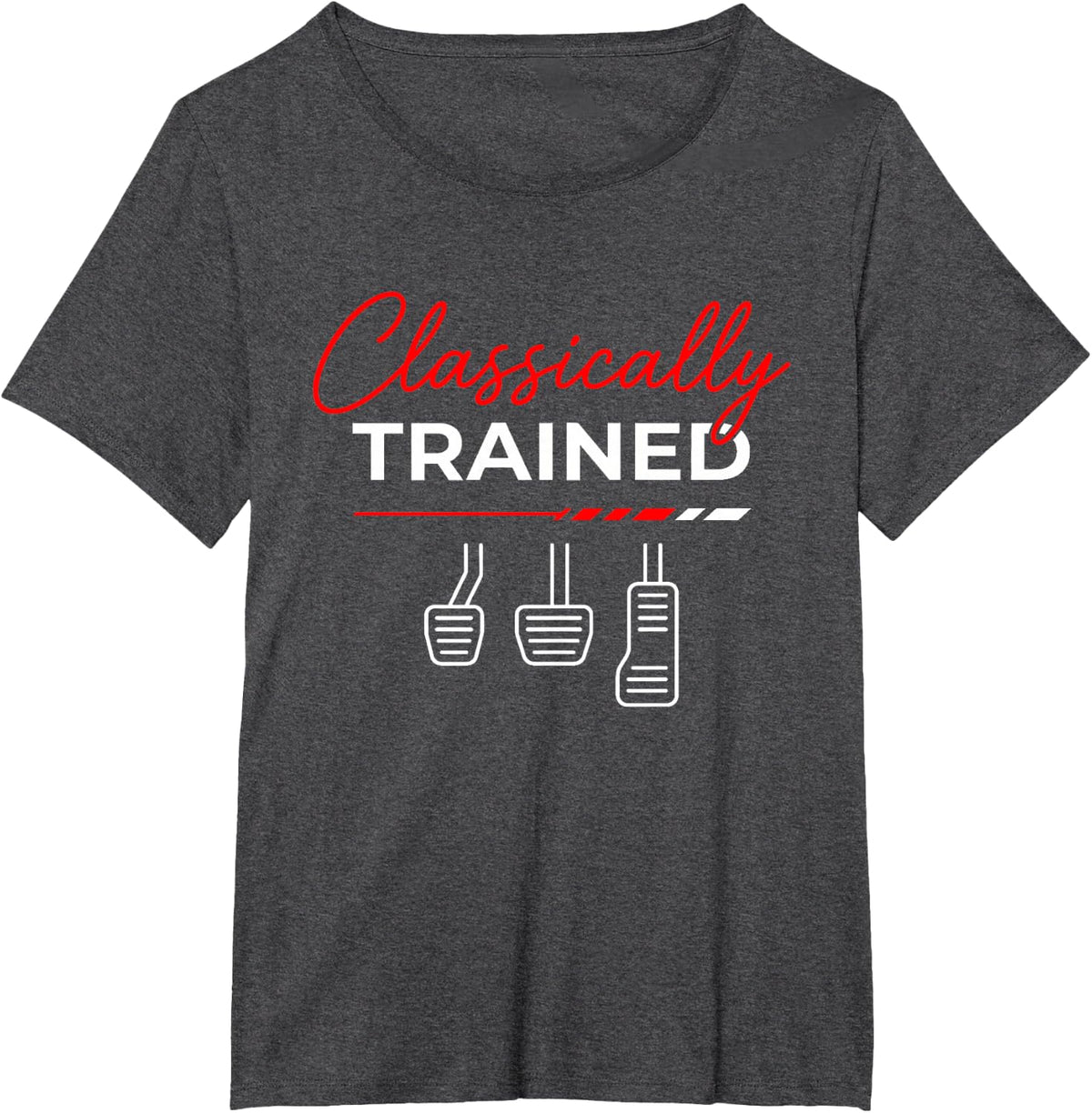 Classically Trained Stick Shift Funny Manual Car Guy Men T-Shirt - Dark Heather Grey