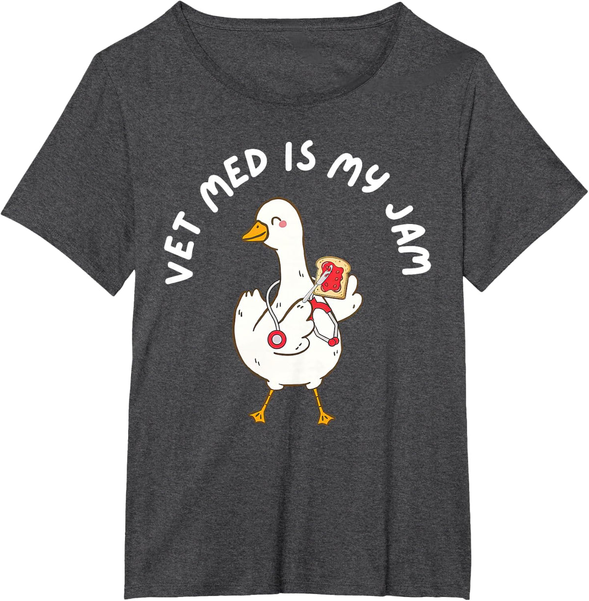Silly Goose Vet Med is My Jam Veterinarian Medicine School T-Shirt - Dark Heather Grey