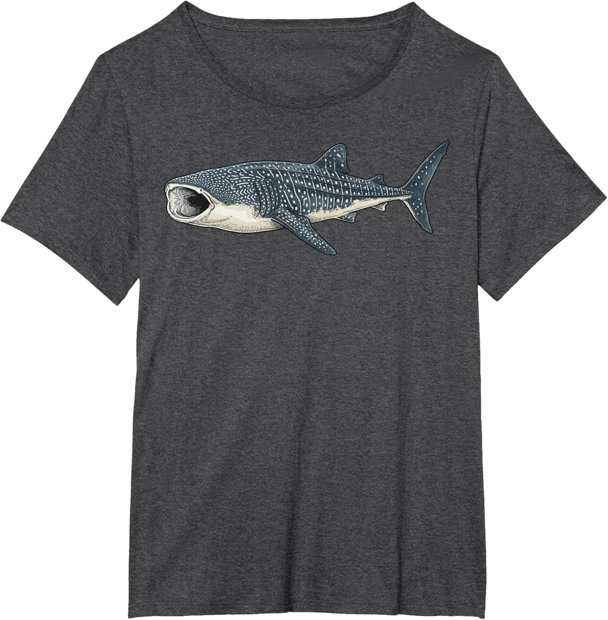 Whale Shark Illustration T-Shirt - Dark Heather Grey