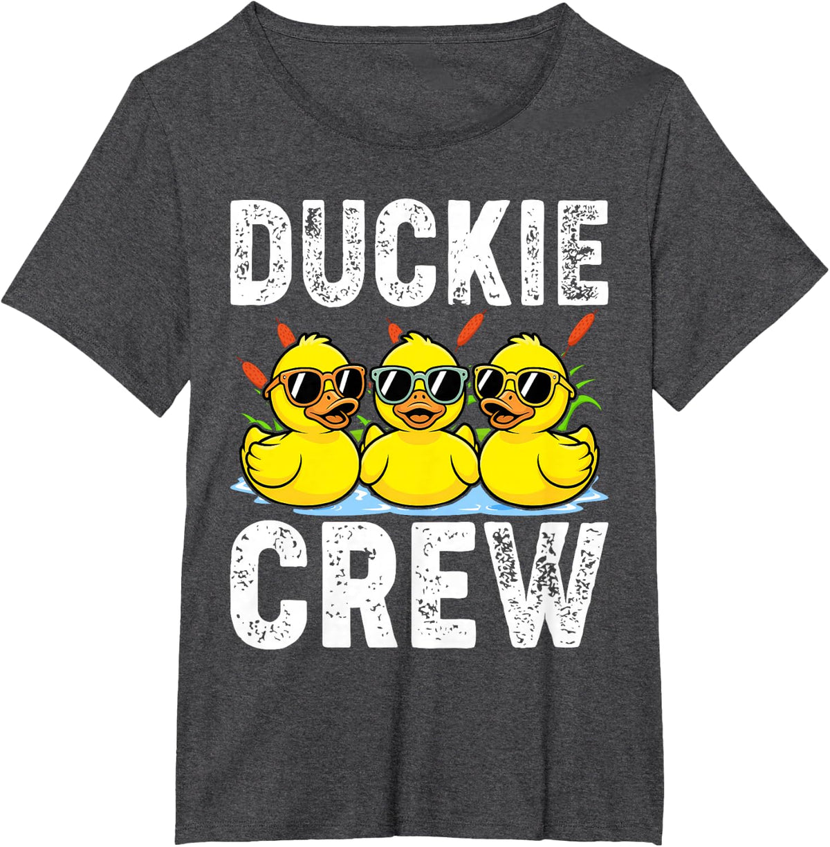 Rubber Duckie Crew Duckling Yellow Rubber Duck Rubber Ducky T-Shirt - Dark Heather Grey