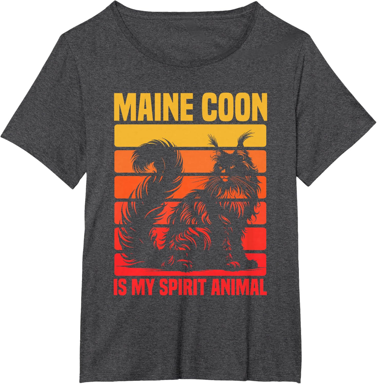 Maine Coon Cat Is My Spirit Animal T-Shirt - Dark Heather Grey