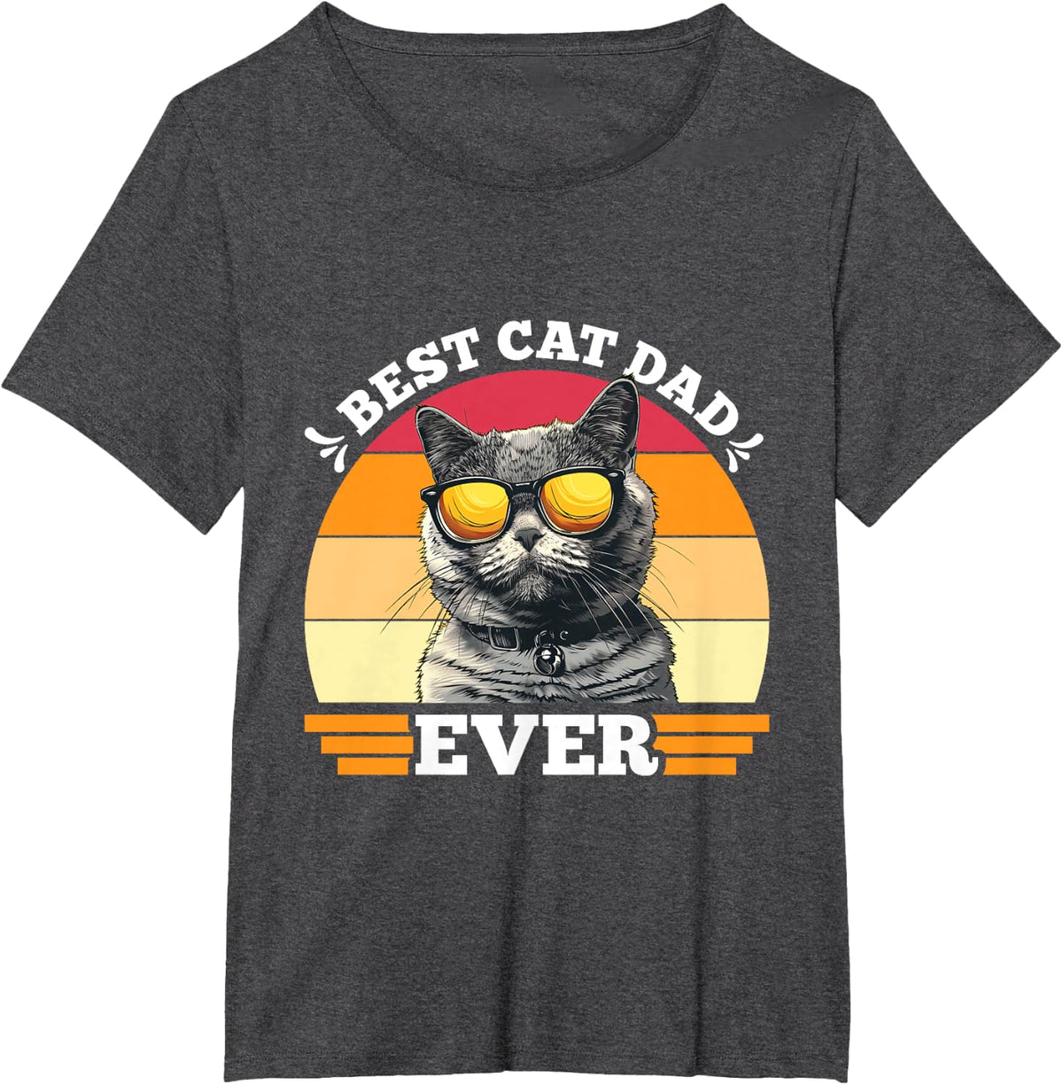 British Shorthair BEST CAT DAD EVER Funny Vintage T-Shirt - Dark Heather Grey