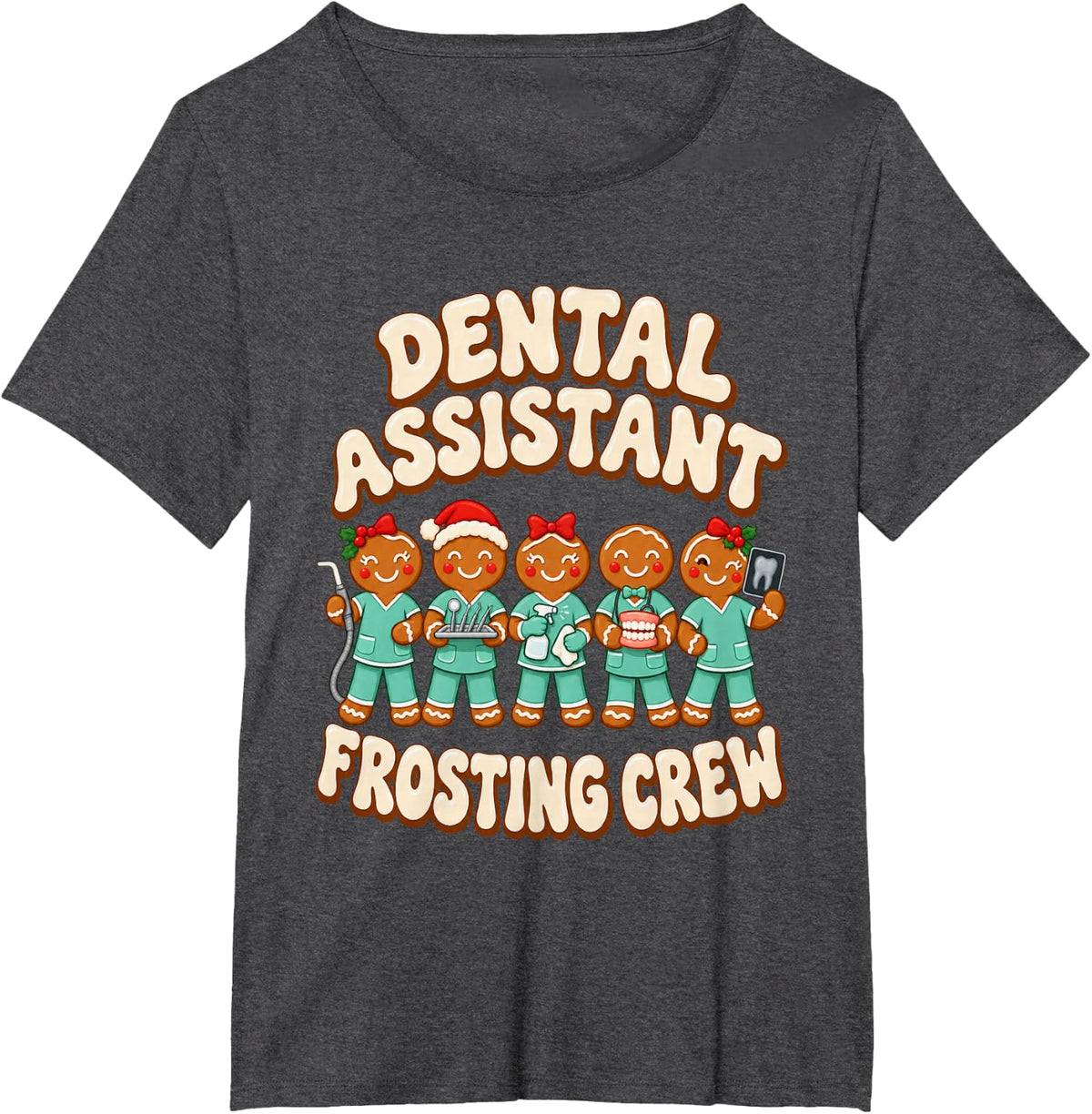 Christmas Dental Assistant Holiday Tree T-Shirt - Dark Heather Grey