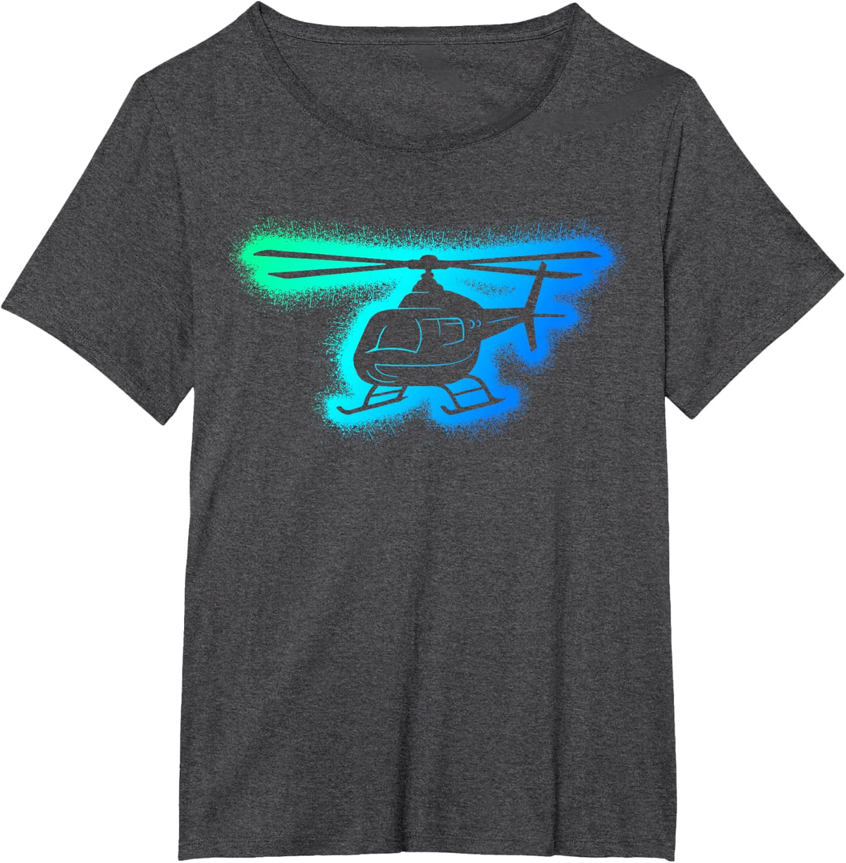 Helicopter Shirt Aviation T-Shirt Tee Pilot Gift for Boys Men Kids Dad - Dark Heather Grey