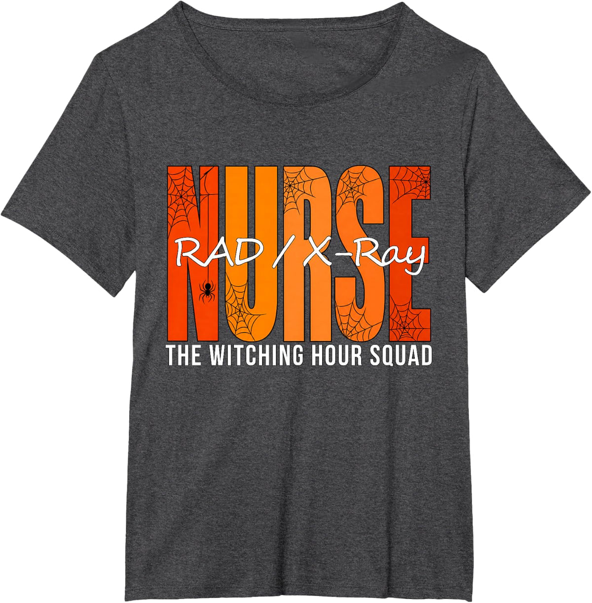 Nursing Witching Hour X-Ray Tech Night Shift Halloween T-Shirt - Dark Heather Grey