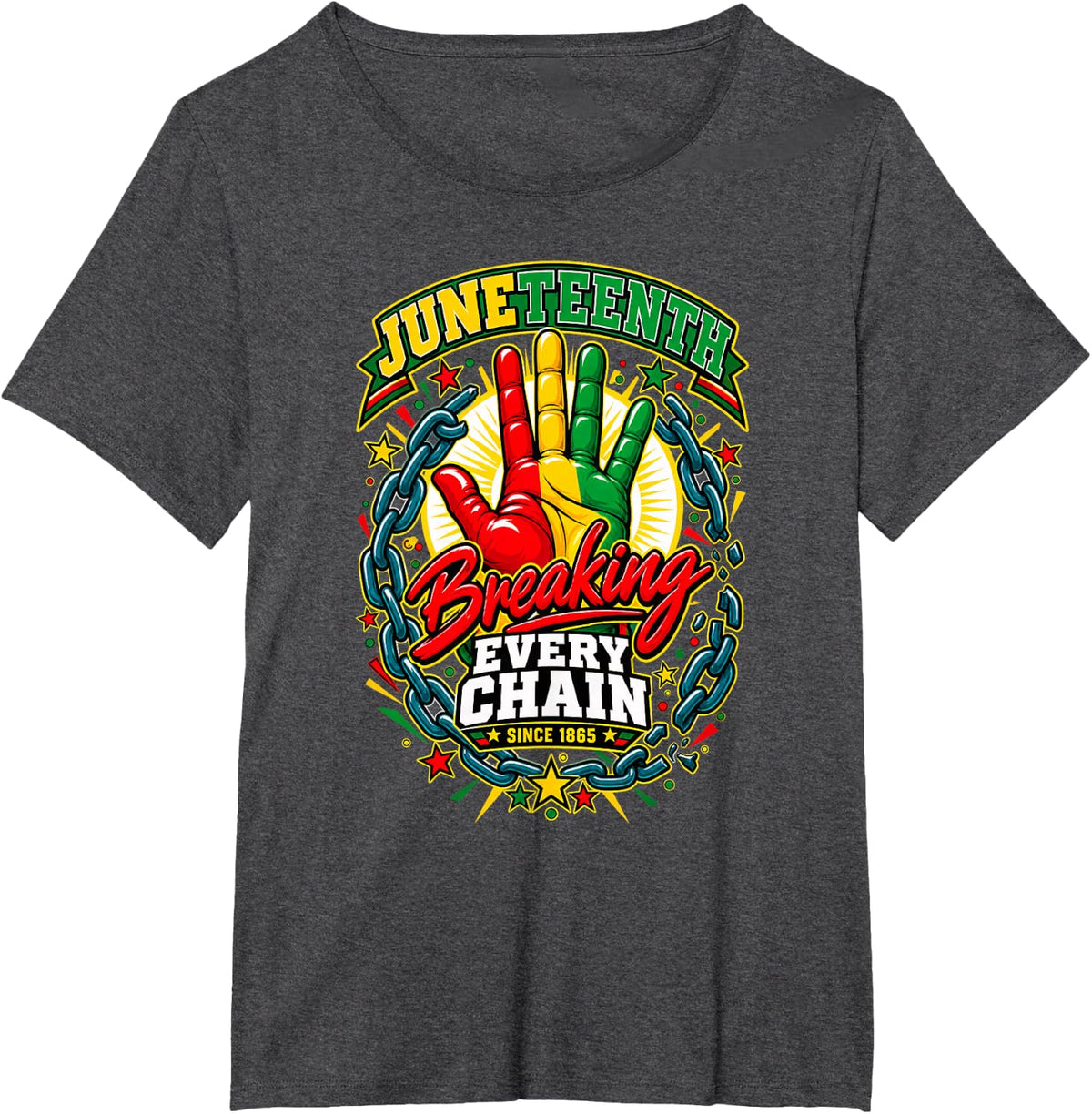 Juneteenth Breaking Every Chain Since 1865 Kids T-Shirt - Dark Heather Grey