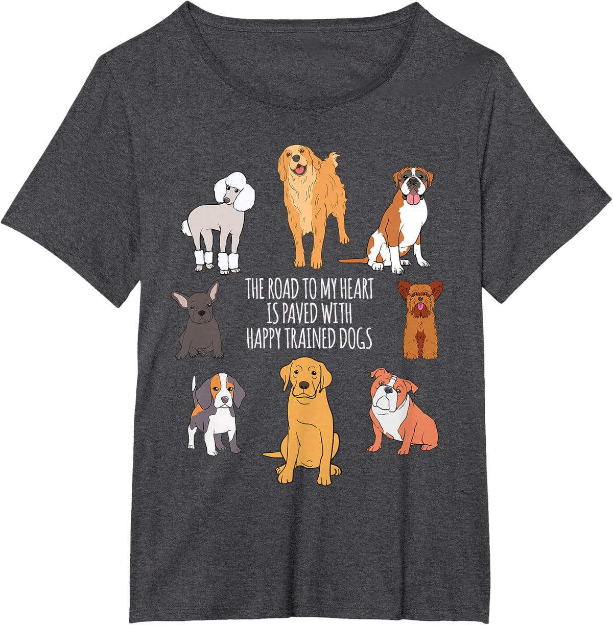 Dog Training Trainer Cute T-Shirt - Dark Heather Grey