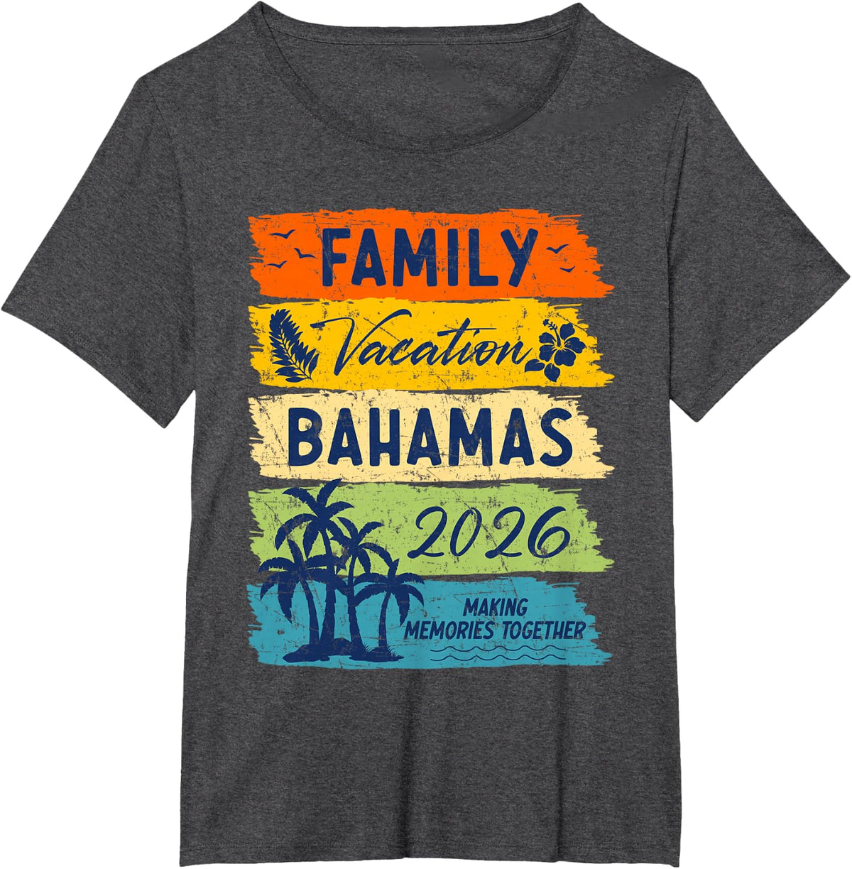 Family Vacation Bahamas 2026 Matching Group Cruise T-Shirt - Dark Heather Grey