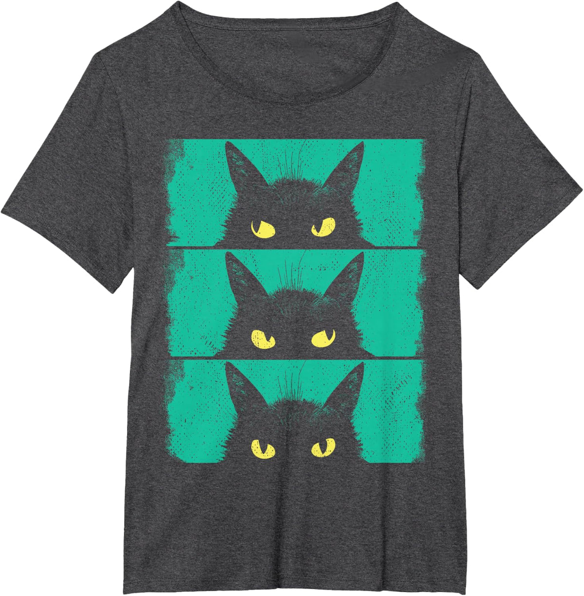 Cat Lover, Grumpy Black Kitten, Cat Mom, Cat Dad T-Shirt for Men Women Kids - Dark Heather Grey