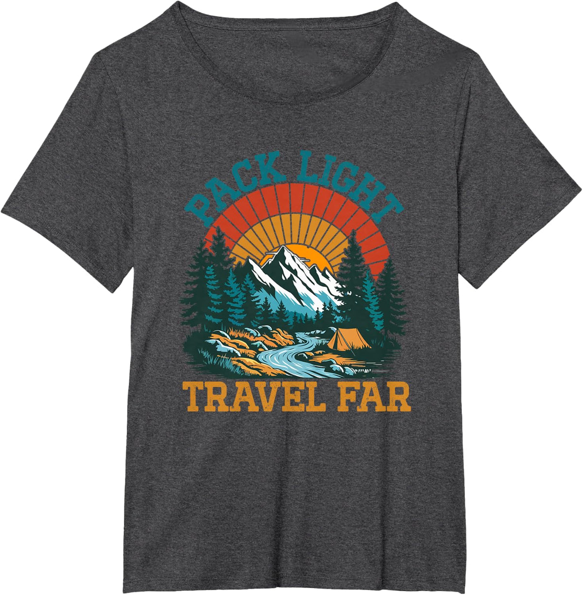 Pack Light Travel Far T-Shirt - Dark Heather Grey