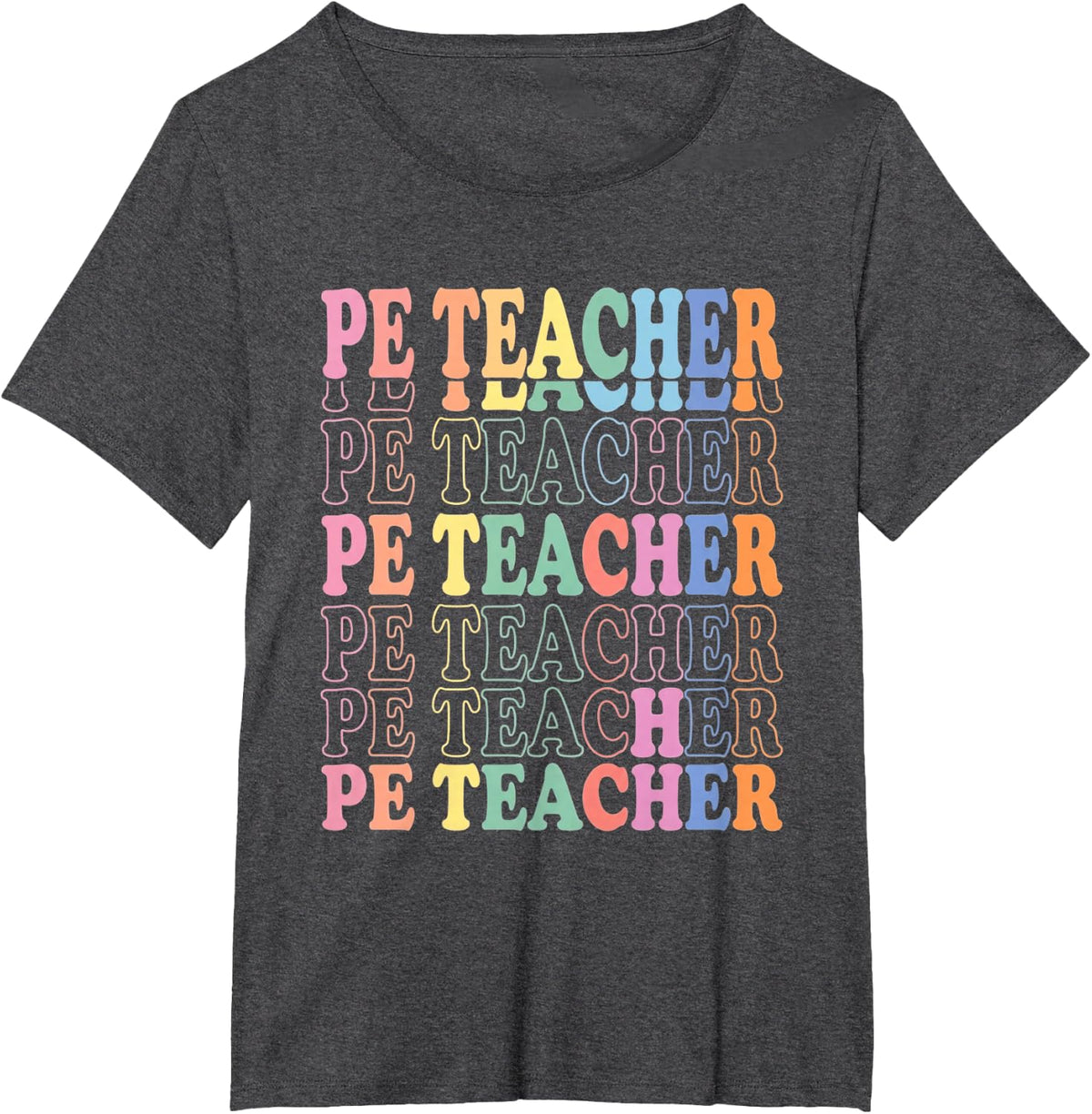 Retro Pe Teacher Teaching T-Shirt - Dark Heather Grey