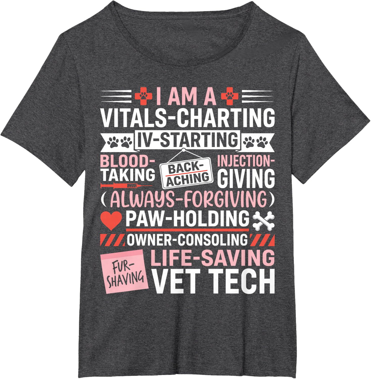 Life Saving Vet Tech Veterinary Technician Veterinarian T-Shirt - Dark Heather Grey