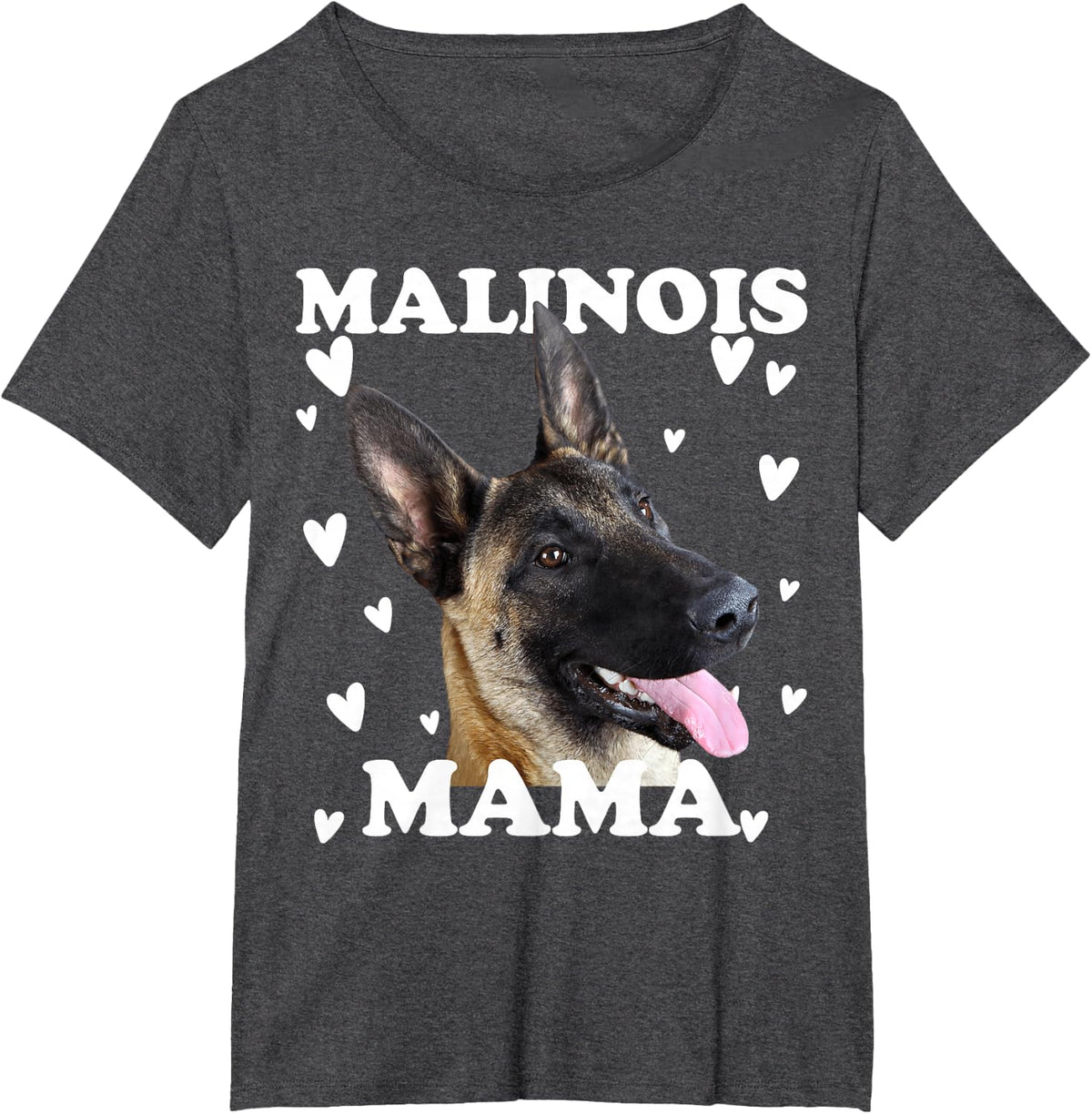 Malinois Mama Mom Mother Dog Mum T-Shirt - Dark Heather Grey