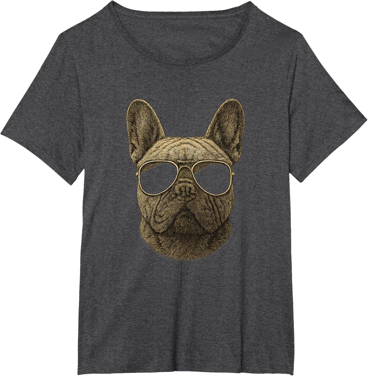 Funny French Bulldog T-Shirt - Dark Heather Grey