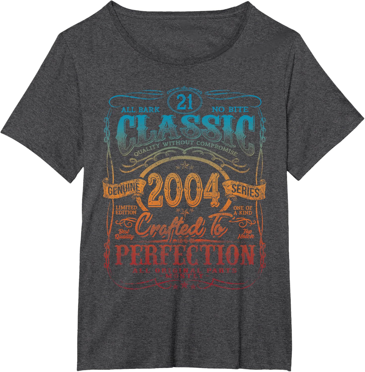Vintage 2004 Limited Edition Shirt 21 year old 21st Birthday T-Shirt - Dark Heather Grey