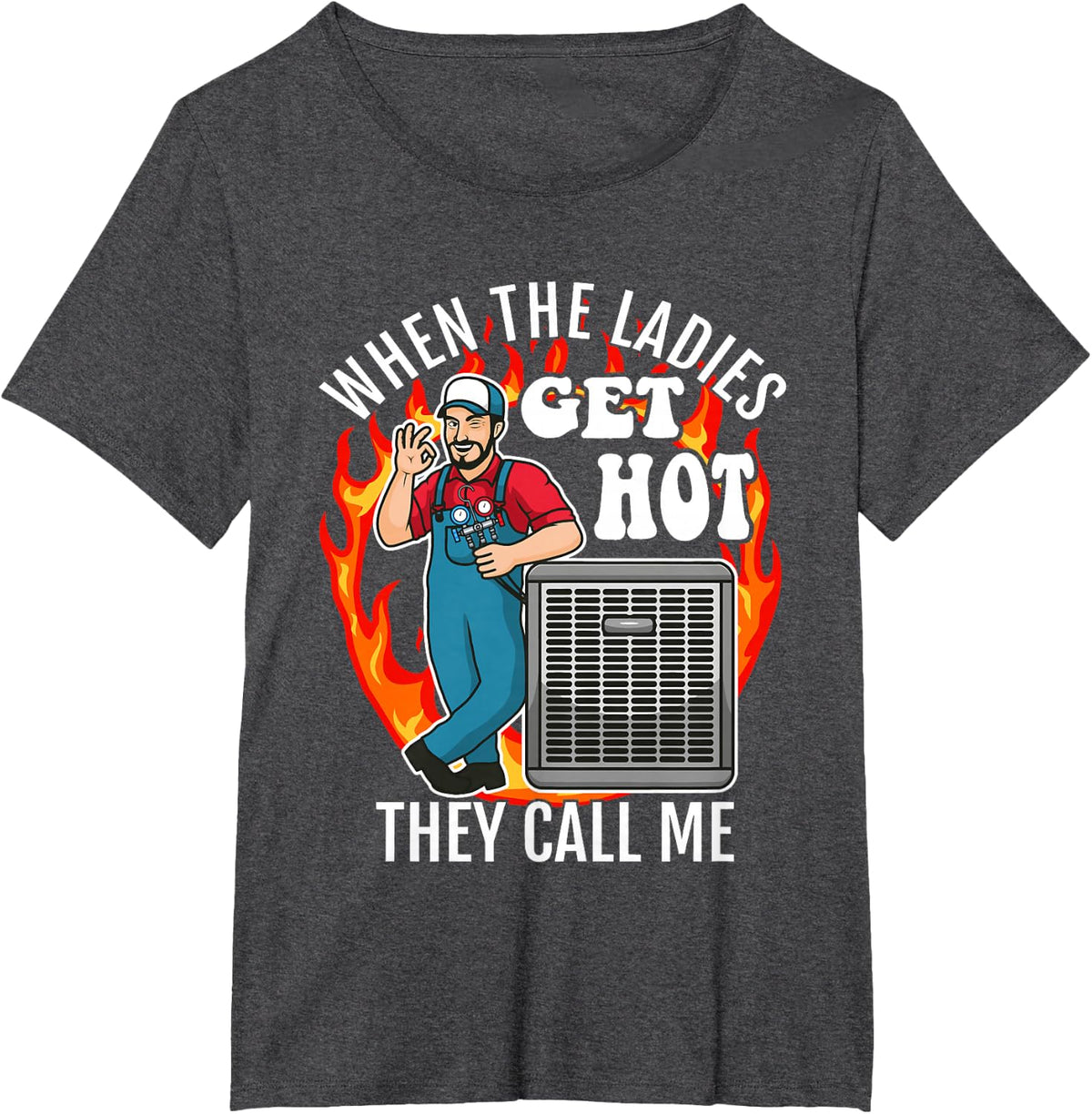 Funny HVAC Technician Air Conditioning Engineer Tech T-Shirt - Dark Heather Grey