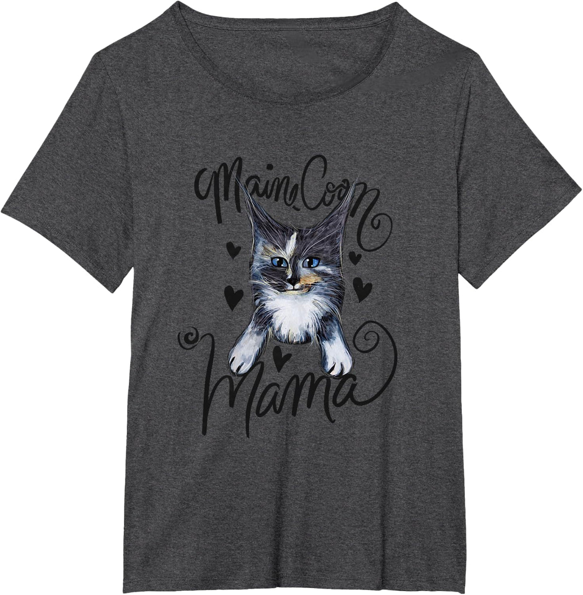 I Love Maine Coons T-Shirt - Dark Heather Grey