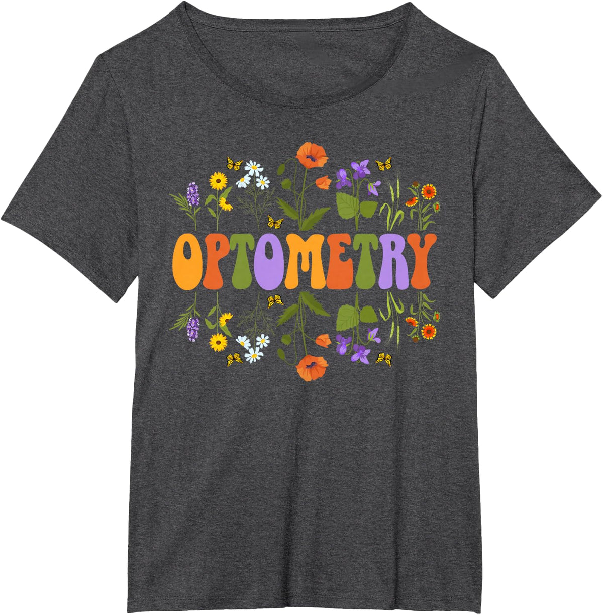 Optometry Groovy Optometrist Ophthalmic Tech Optician Tee T-Shirt - Dark Heather Grey