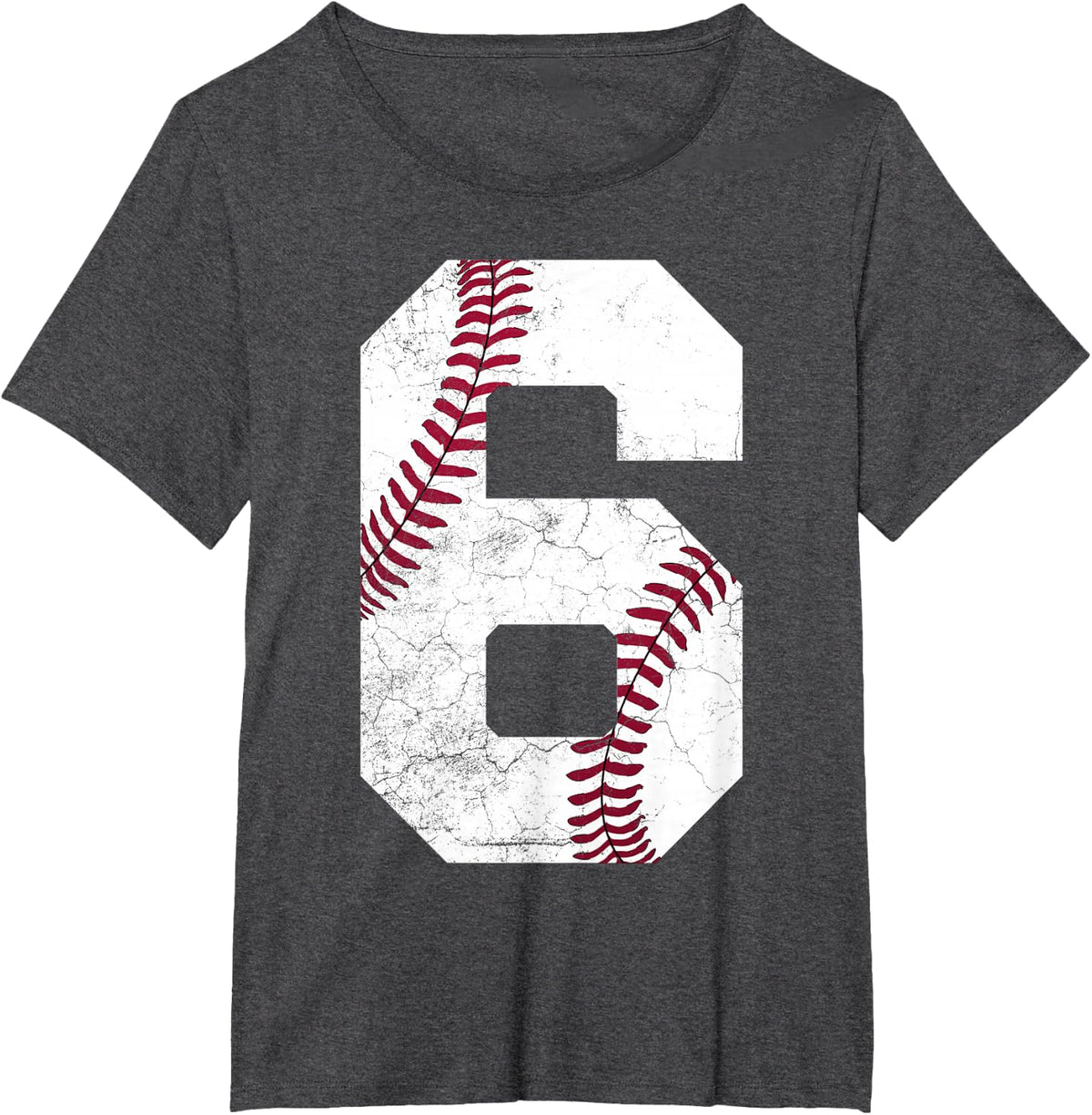 2019 6th Birthday Shirt Baseball Boys Kids Six 6 Sixth Gift T-Shirt - Dark Heather Grey