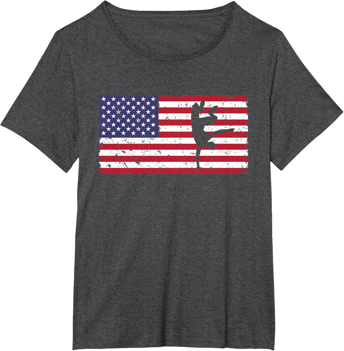 American Flag Breakdancing Cool Dancer Men Women Breakdance T-Shirt - Dark Heather Grey