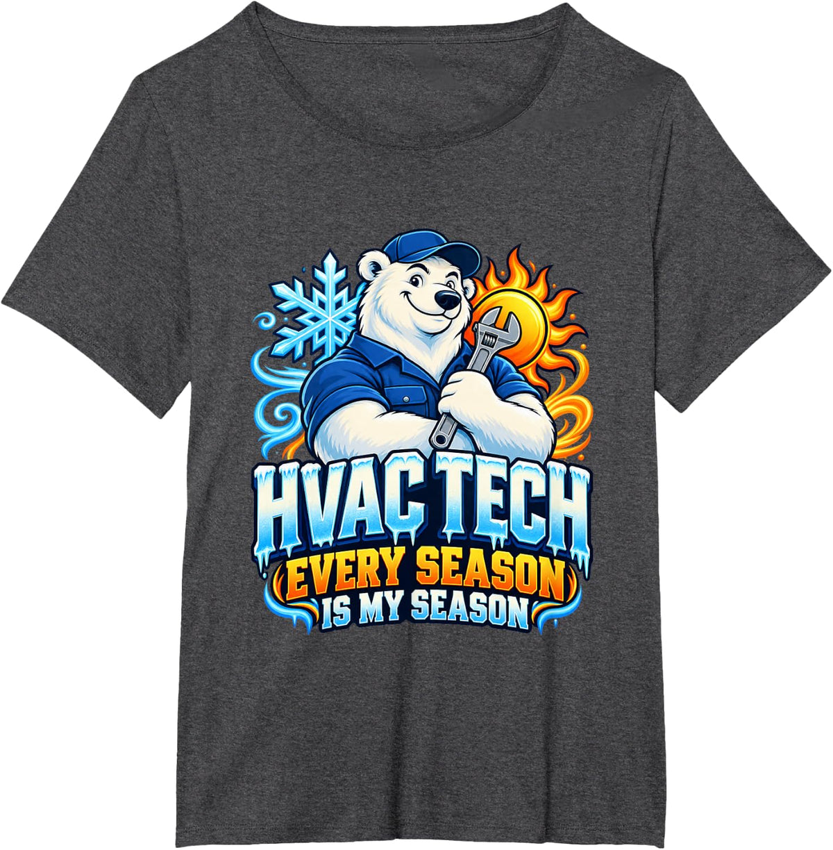 HVAC Technician Gift Heating Cooling Humor Birthday Xmas T-Shirt - Dark Heather Grey