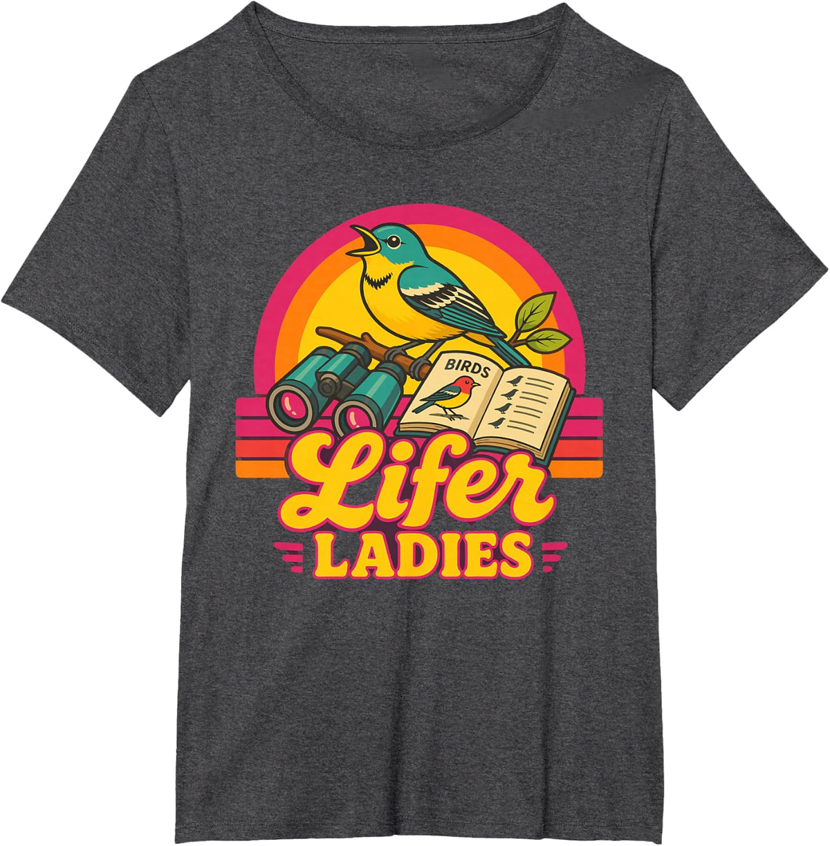 Lifer Ladies | Womens Birdwatching Birding Birding Fan T-Shirt - Dark Heather Grey