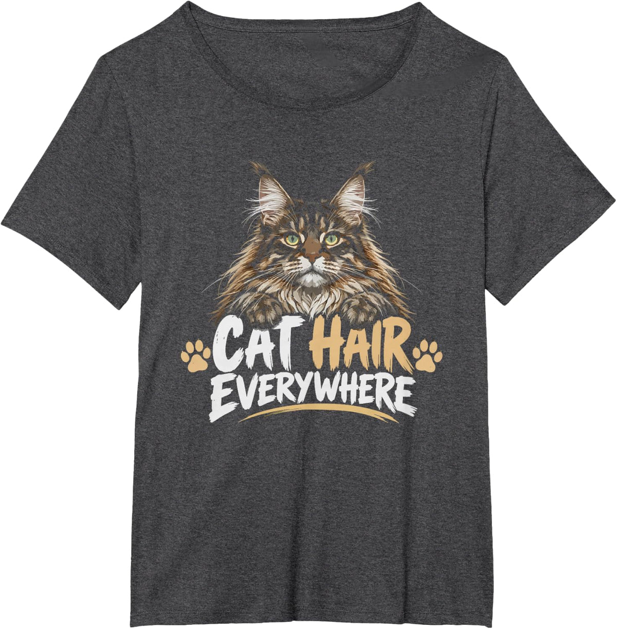 Maine Coon Cat Mom Yes There Hair Everywhere Humor Lover T-Shirt - Dark Heather Grey