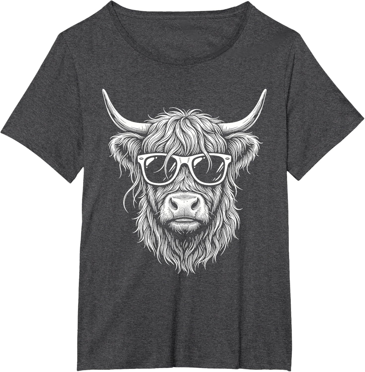 Cool Highland Cattle | Cute Cool Highland Cow Lover T-Shirt - Dark Heather Grey