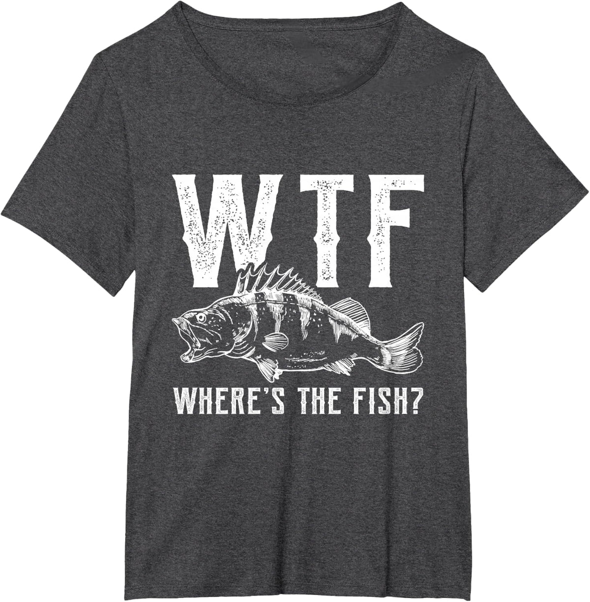 Funny Fishing Shirt WTF Where's The Fish Tees T Shirts For Men Women Angler Gift - Dark Heather Grey