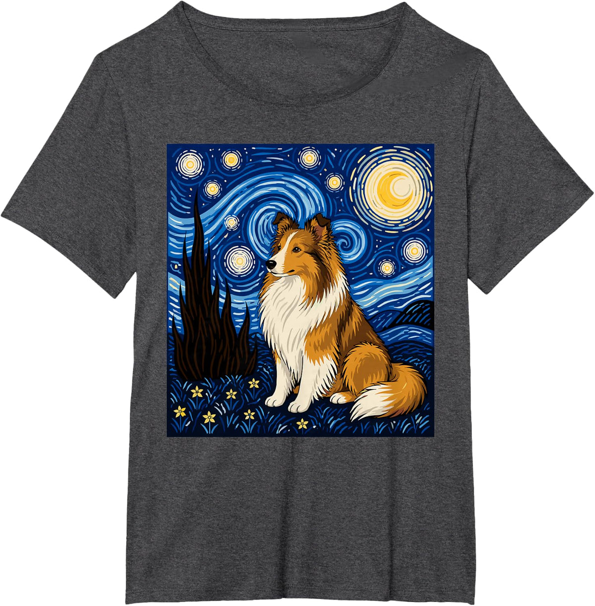 Sheltie Design for Men Women Kids Dog Owner Sheltie T-Shirt - Dark Heather Grey