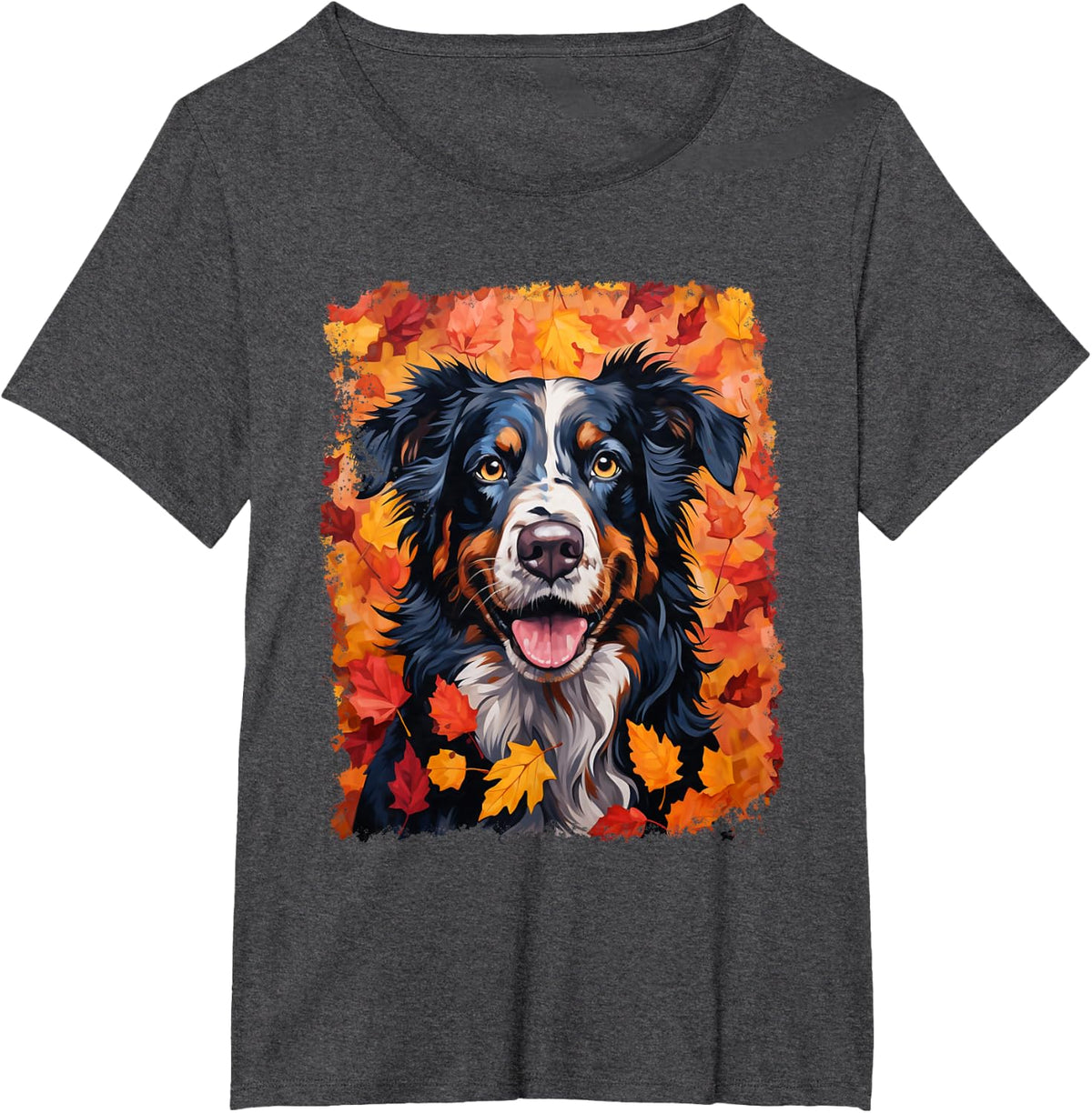 Dog Fall Season Fashion Clothes Color T-Shirt - Dark Heather Grey