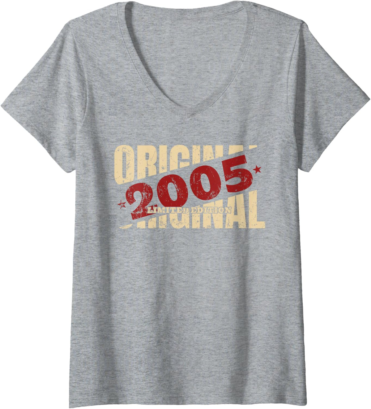 Women's 21st Birthday Gift Man Woman Original Vintage 2005 21 Years V-Neck T-Shirt - Heather Grey