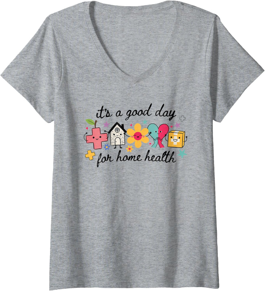 Women's Home Health Aide Home Care HHA Nurse Aide V-Neck T-Shirt - Heather Grey