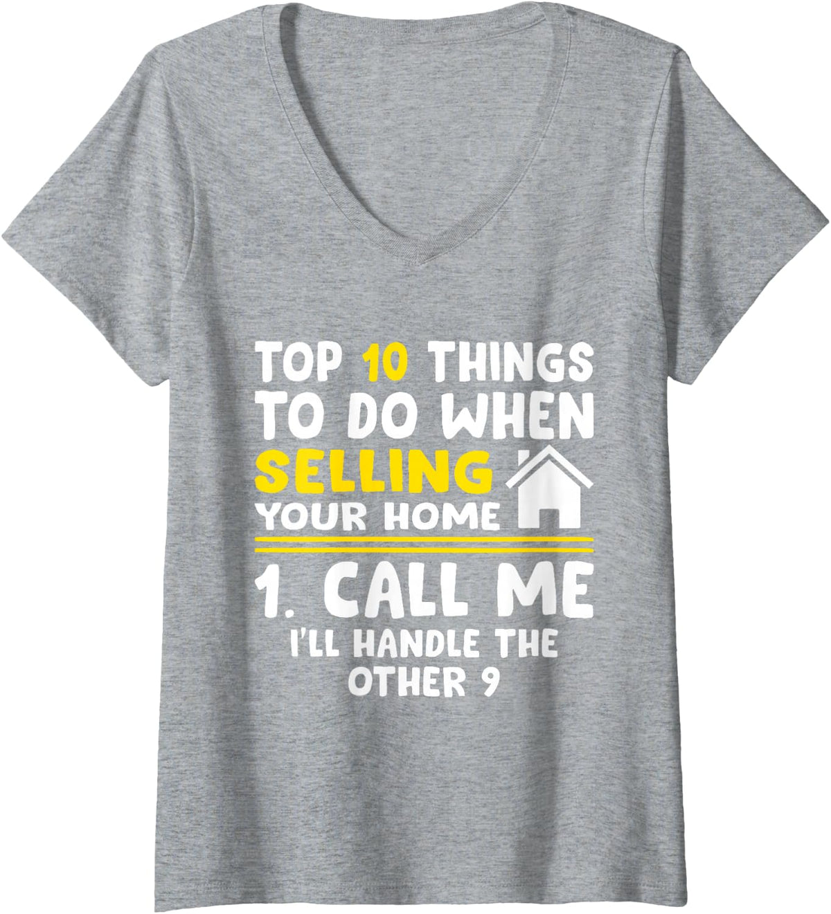Women's Cool Real Estate Agent Art Men Women Home Realtor Broker V-Neck T-Shirt - Heather Grey