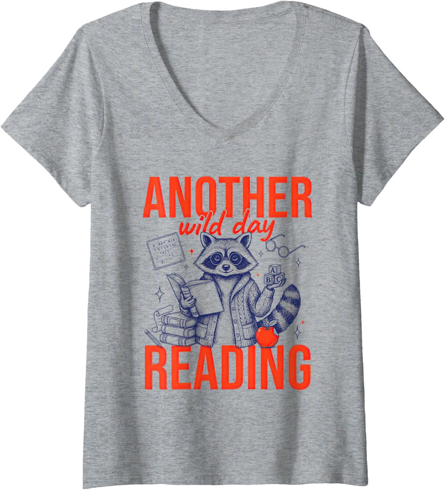 Women's Reading Specialist Coach Teacher Interventionist Remediation V-Neck T-Shirt - Heather Grey