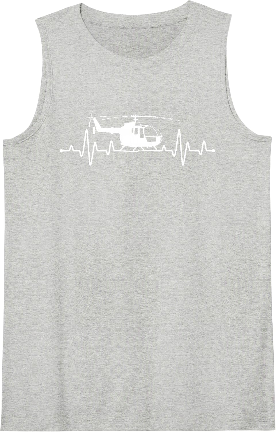 Cool Helicopter Art for Men Women Kids Aviation Helicopter Sleeveless Tank Top - Heather Grey