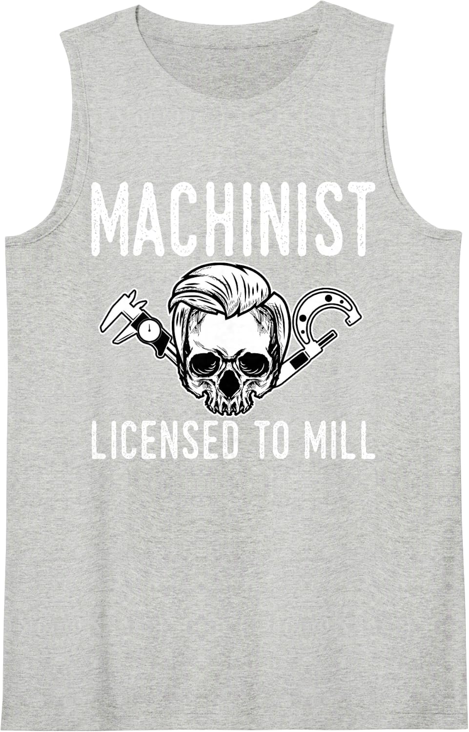 Machinist Machine Tools Operator Profession Machinery Job Sleeveless Tank Top - Heather Grey