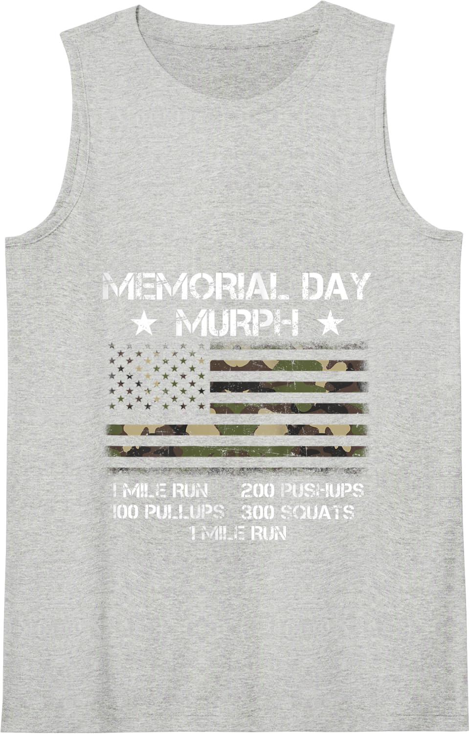 Murph Workout Challenge Murph Memorial Day Tank Top - Heather Grey