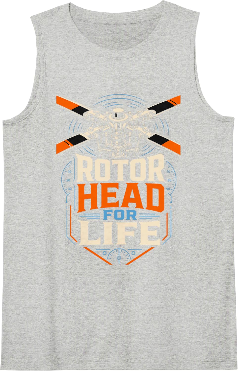 Rotor Head for Life Helicopter Pilot Aviation Sleeveless Tank Top - Heather Grey